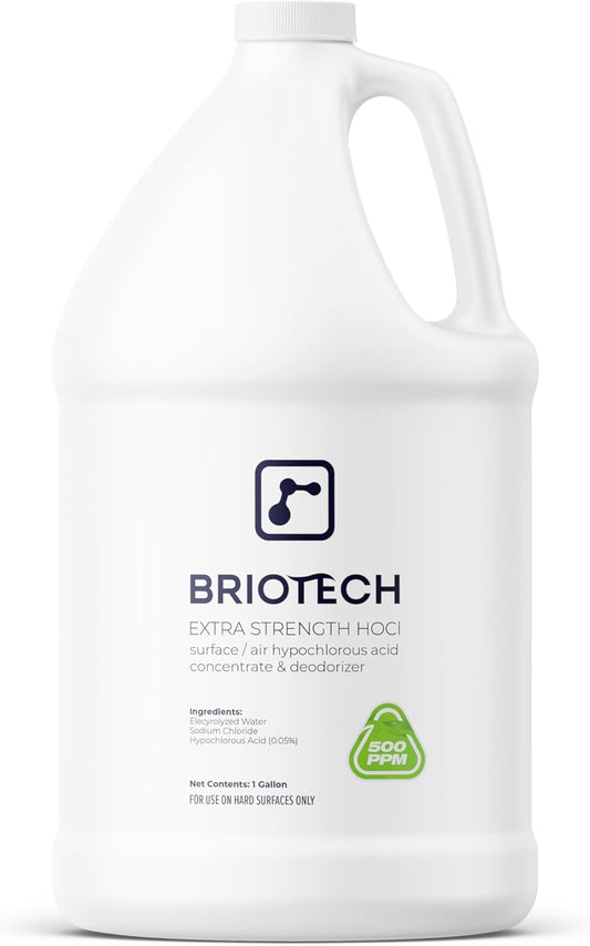 BRIOTECH Extra Strength HOCl Cleaner, 500 PPM Hypochlorous Acid Concentrate, ULV Foggers &