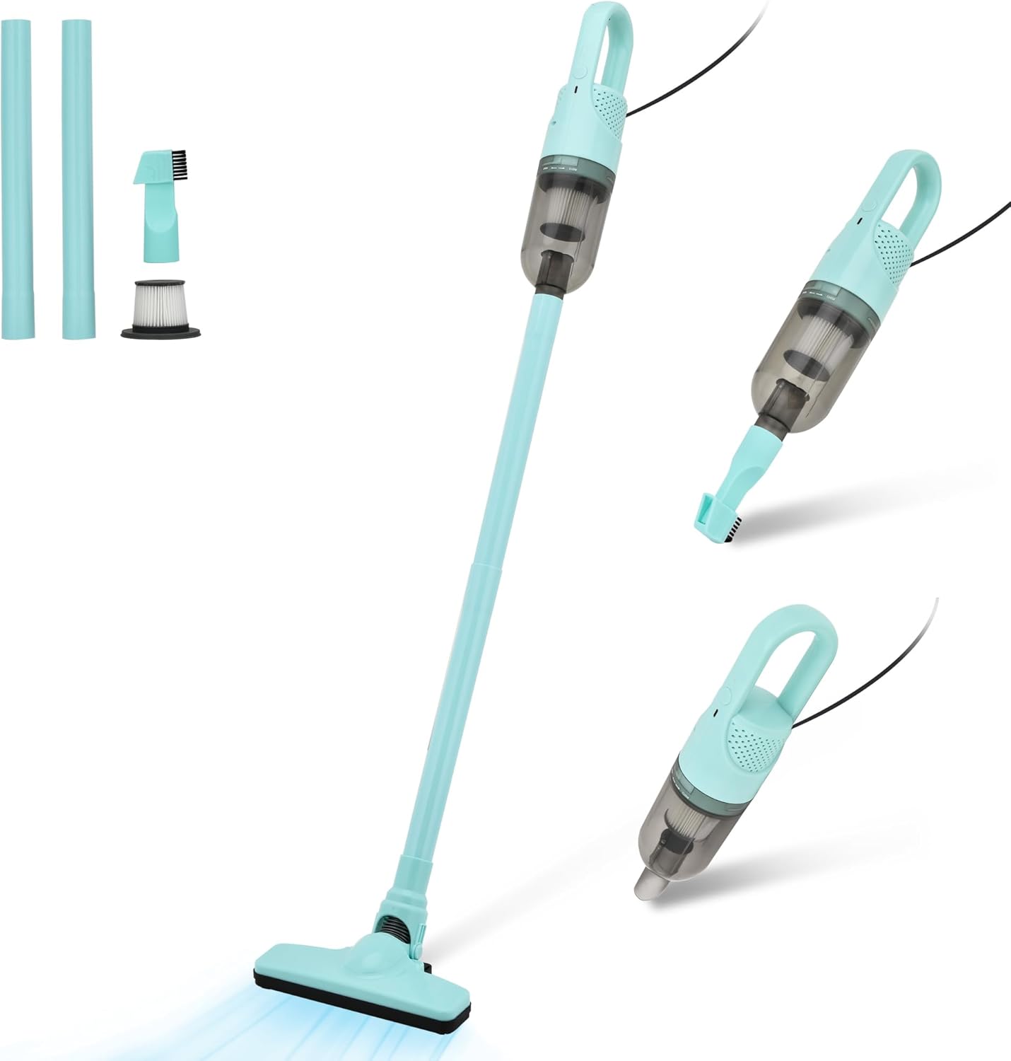 6-in-1 Lightweight Stick Vacuum Cleaner with 100W Powerful Motor, Mini Portable Household Handheld