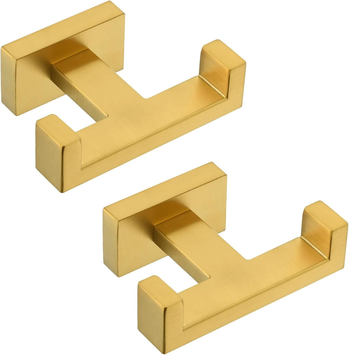 Angle Simple Double Towel Hook Brushed Gold 2 PCS, SUS304 Stainless Steel Bathroom Hand Towel
