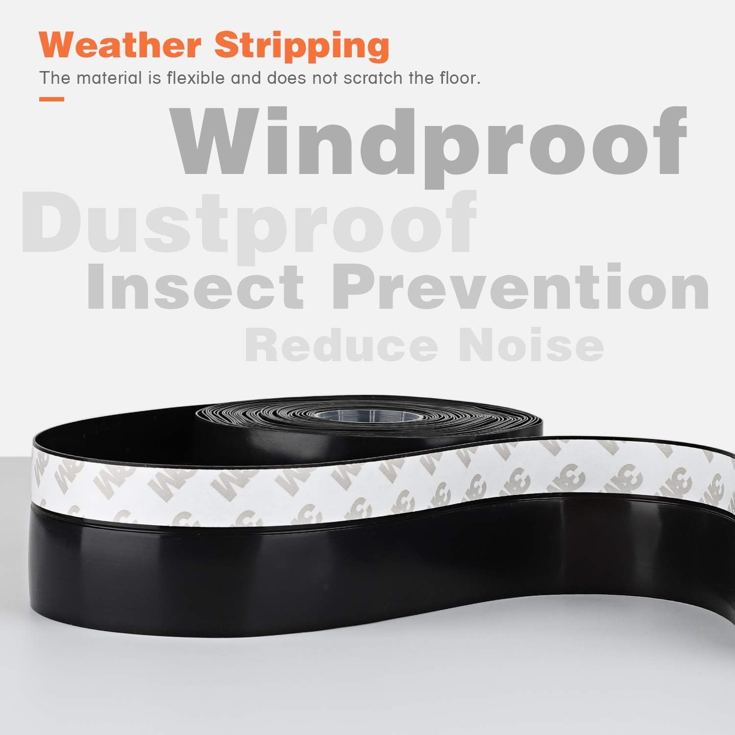 26 Feet Silicone Seal Strip, Weather Stripping Seal Tape for Door, Window & Shower Glass Gaps