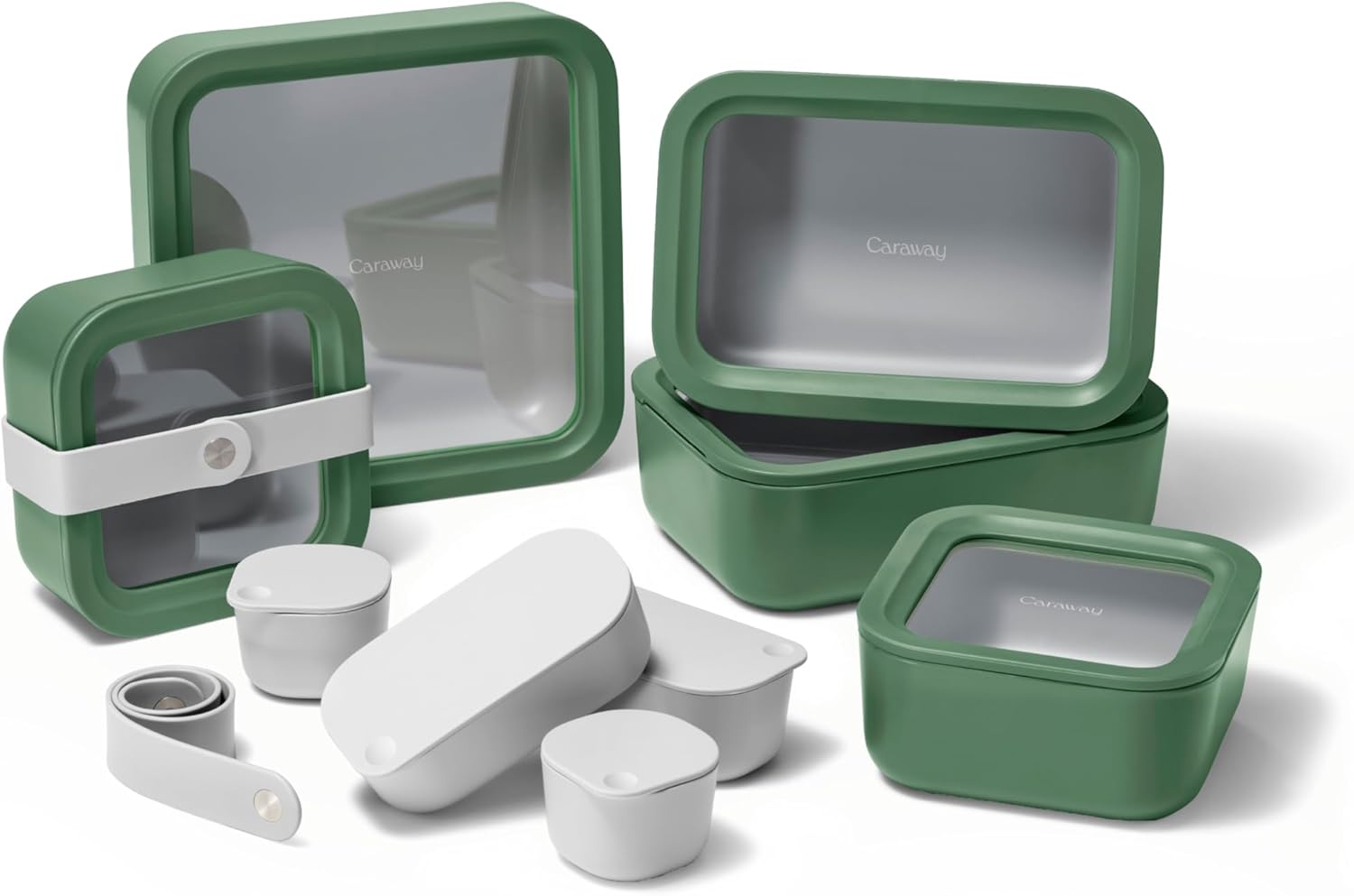 Caraway 14pc Glass Food Storage Container Set - Easy to Store, Non Toxic Lunch Box - with Glass