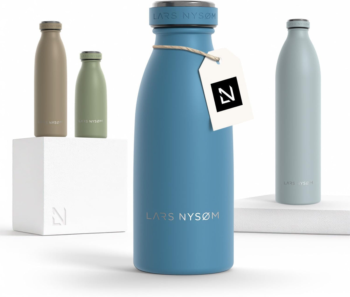 LARS NYSØM Stainless Steel Insulated Water Bottle 12oz 17oz 25oz 34oz 51oz | Insulated Thermo Flask