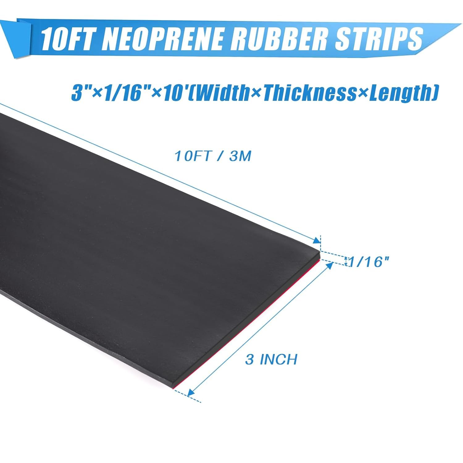 Neoprene Rubber Strips Self Adhesive Sheets, Rolls & Strips with Adhesive Backing Rubber Pads Self