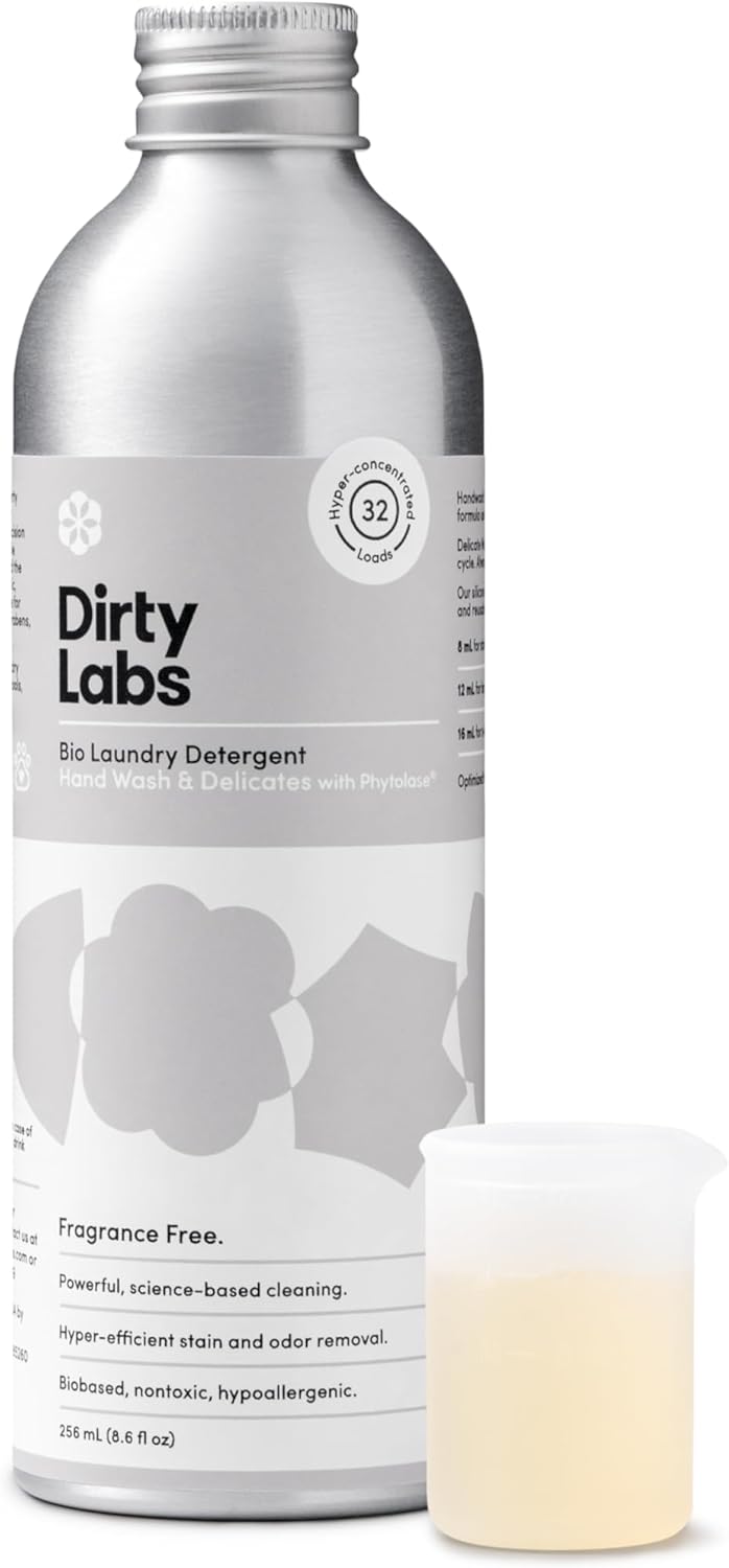 Dirty Labs | Hand Wash and Delicates | Scent Free | 32 Loads (8.6 fl oz) | Bio Enzyme Liquid