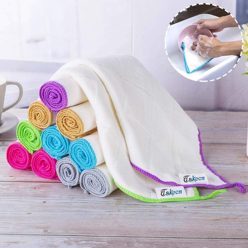 10-Piece Kitchen Dish Cloths Set, Reusable and Highly Absorbent Dishcloth Towels for Kitchens