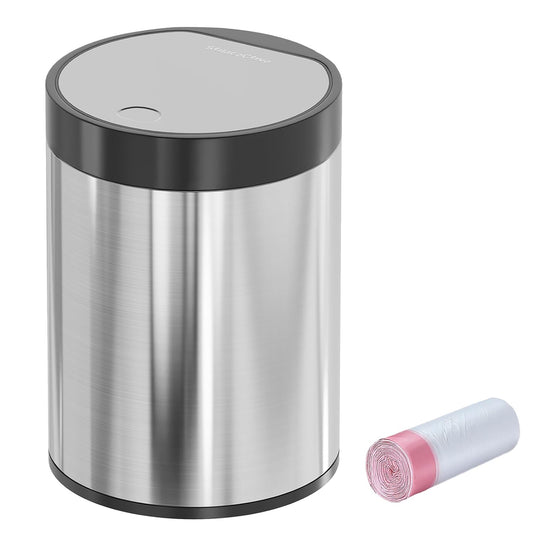 Mini Trash Can for Desk 0.4 Gallon,1.5L Stainless Steel mini Desk Trash can with Lid,Tiny Trash Can