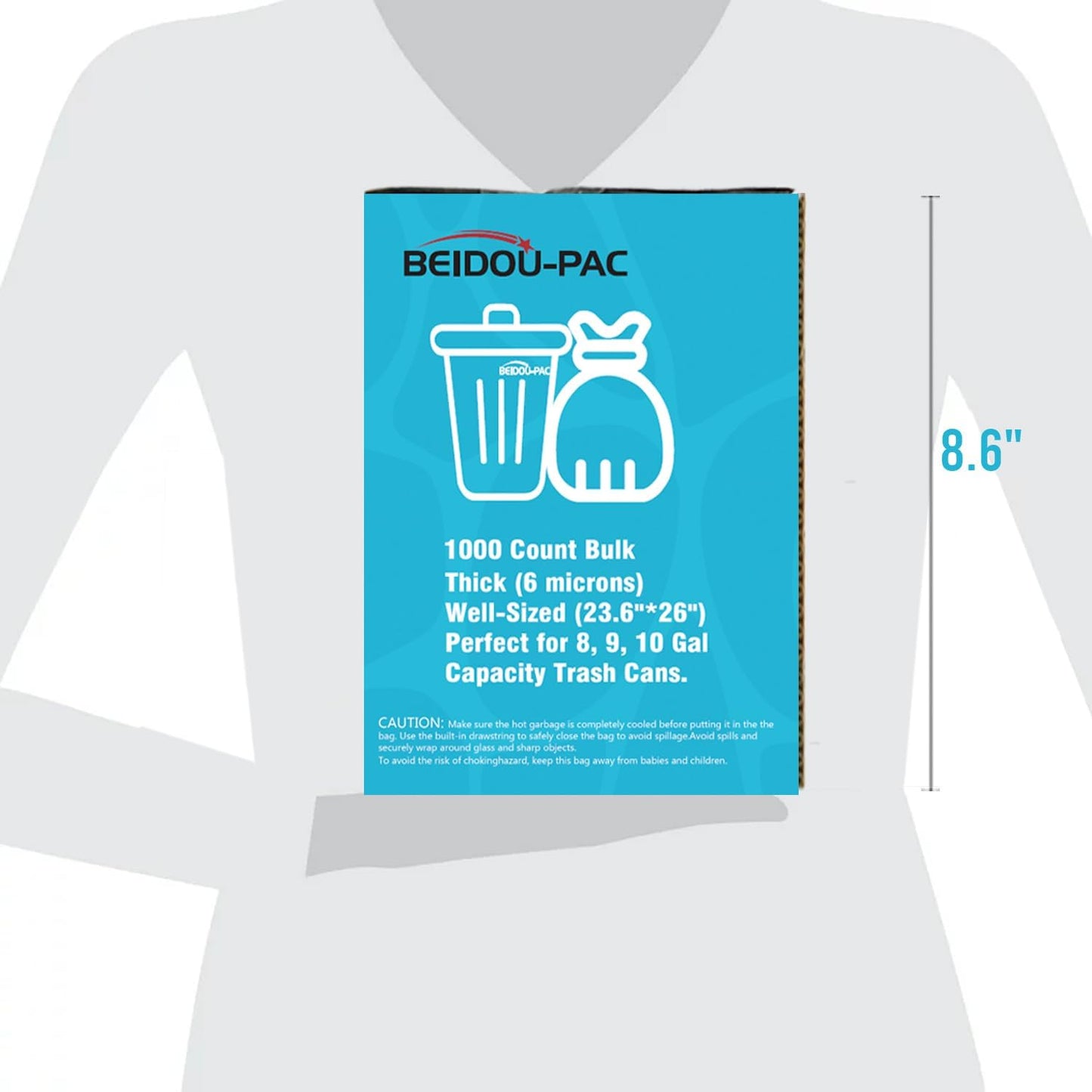 Trash Bags 8-10 Gallon, 1000 Count Bulk Value Pack, Clear Plastic Recycling Bags, Multi-purpose