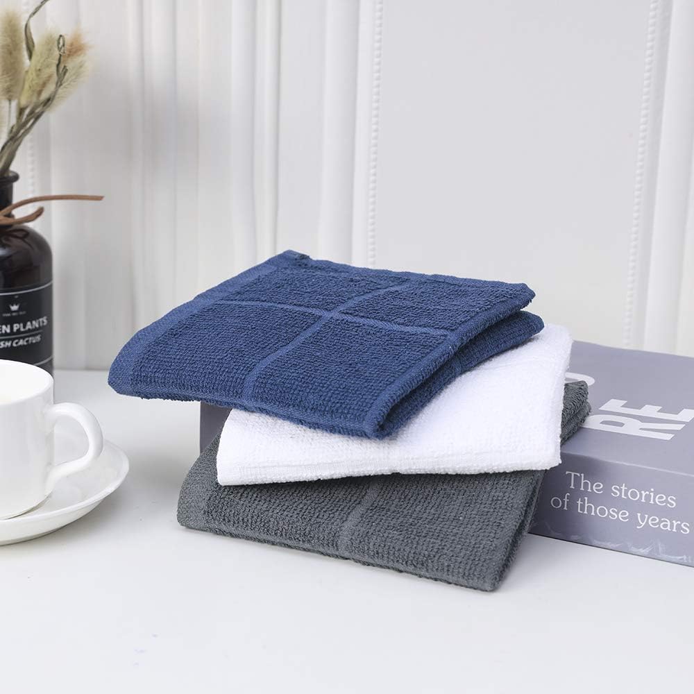 Glynniss Dishcloths Kitchen Highly Absorbent Dish Rags 100% Cotton Dish Cloths for Washing Dishes
