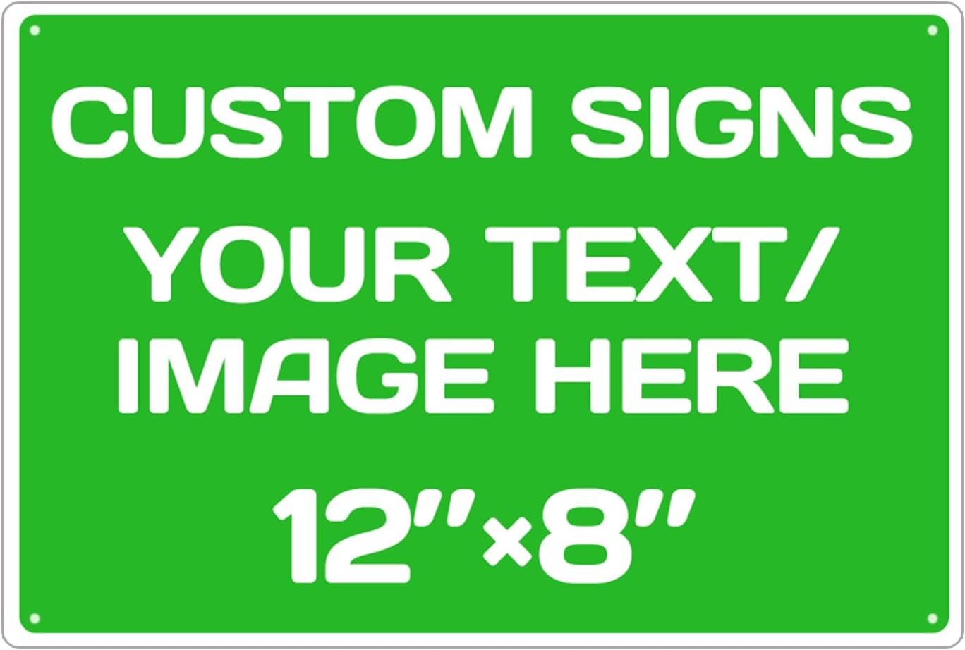 Repaly Personalized signs,Aluminum Weatherproof Metal Sign Multiple Sizes Custom Personalized Text