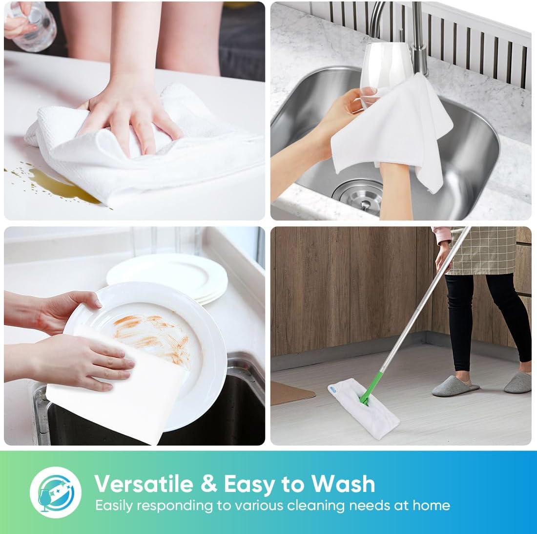 HOMEXCEL White Microfiber Cleaning Cloth, 12 Pack Premium Microfiber Towels for Cars, Lint Free