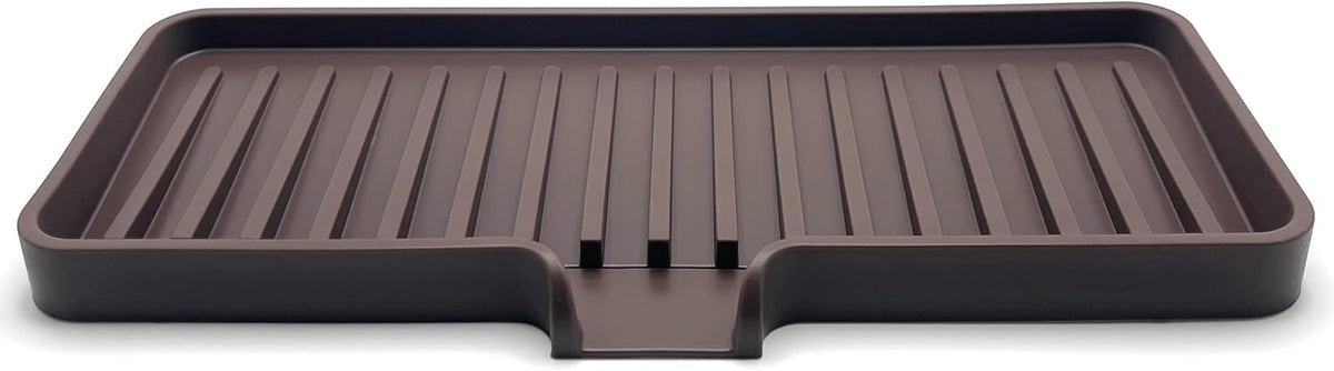 Happitasa Silicone Soap Dish Tray and Sponge Holder with Drain Chute | Bathroom and Kitchen Sink