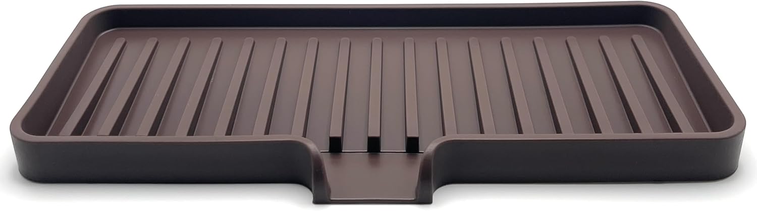 Happitasa Silicone Soap Dish Tray and Sponge Holder with Drain Chute | Bathroom and Kitchen Sink