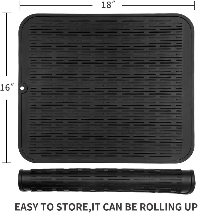 Silicone Dish Drying Mat for Multiple Usage,Easy clean,Eco-friendly,Heat-resistant Silicone Mat for