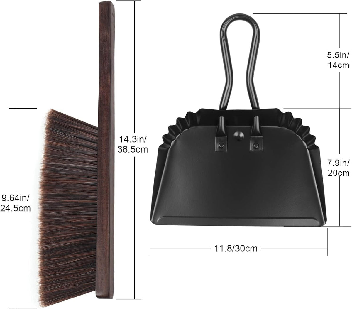 Dust Pan and Brush Set-Handheld Angled DustPan and Hand Broom Set, Large dust pan with handle,Heavy