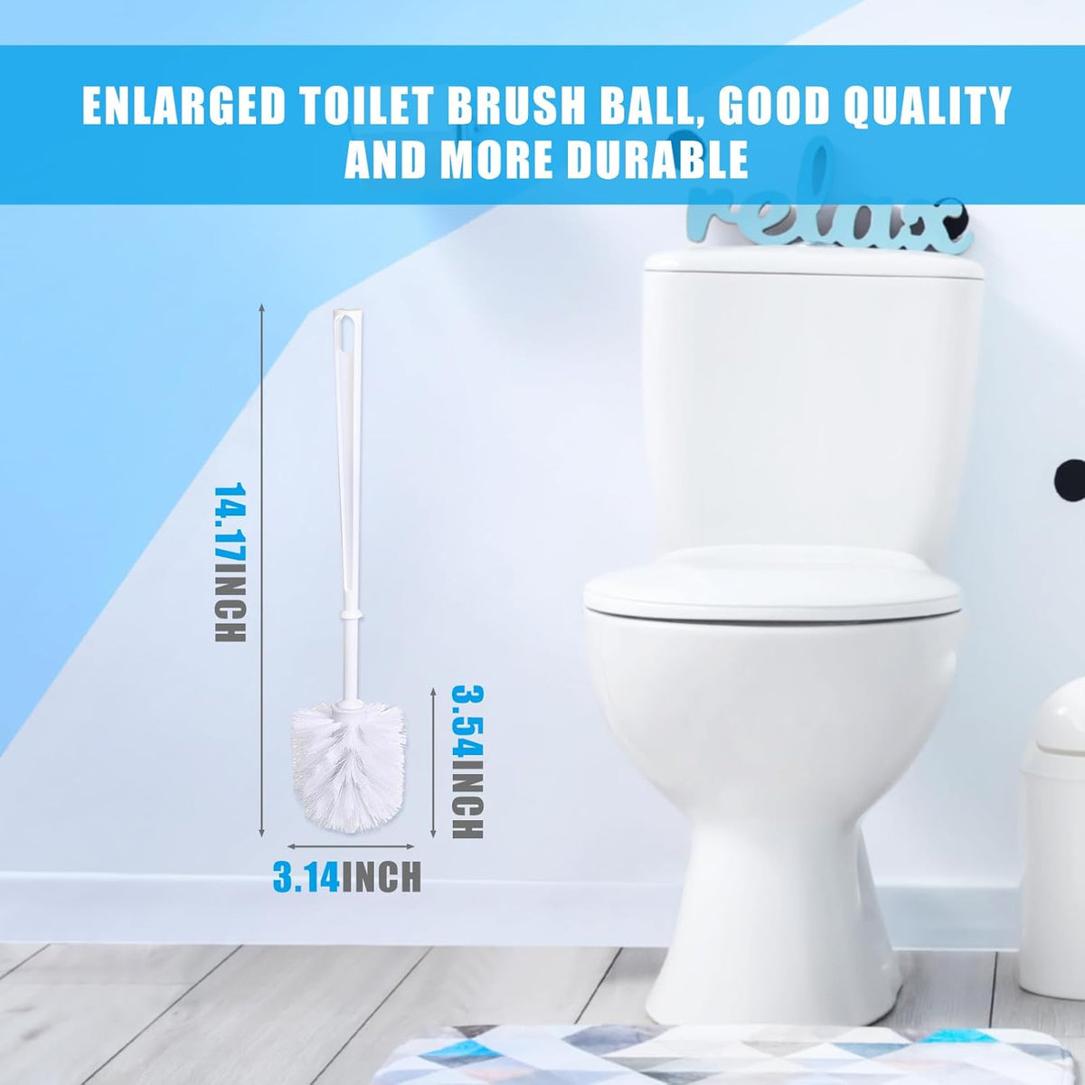 Mimorou 25 Pcs White Toilet Brush, Bathroom Toilet Bowl Brush, Soft Bristle Long Handle Plastic