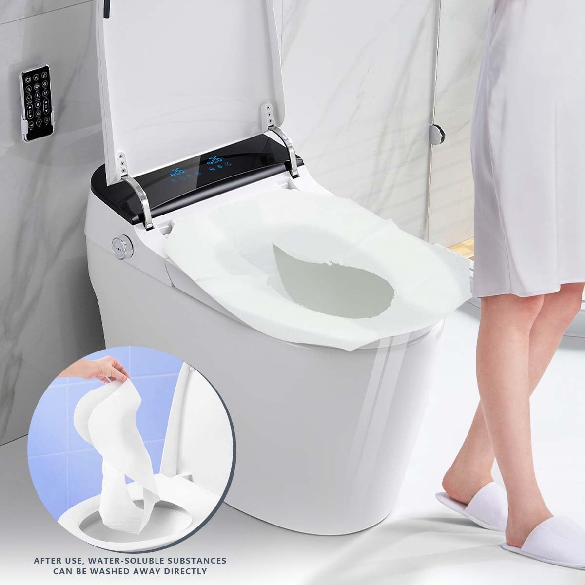 2 Pack (500 Pieces) Disposable Toilet Seat Covers Flushable Paper Toilet Seat Cover for Bathroom