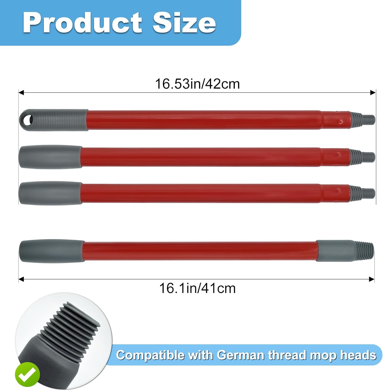 Mop Handle for Ocedar, Mop Handle for O Cedar, Spin Mop Replacement Handle for O Cedar, 4 Section