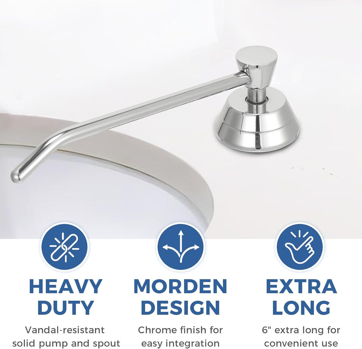 Heavy Duty Brass Countertop Liquid Soap Dispenser, Commercial Grade Top Fill Built-in Soap