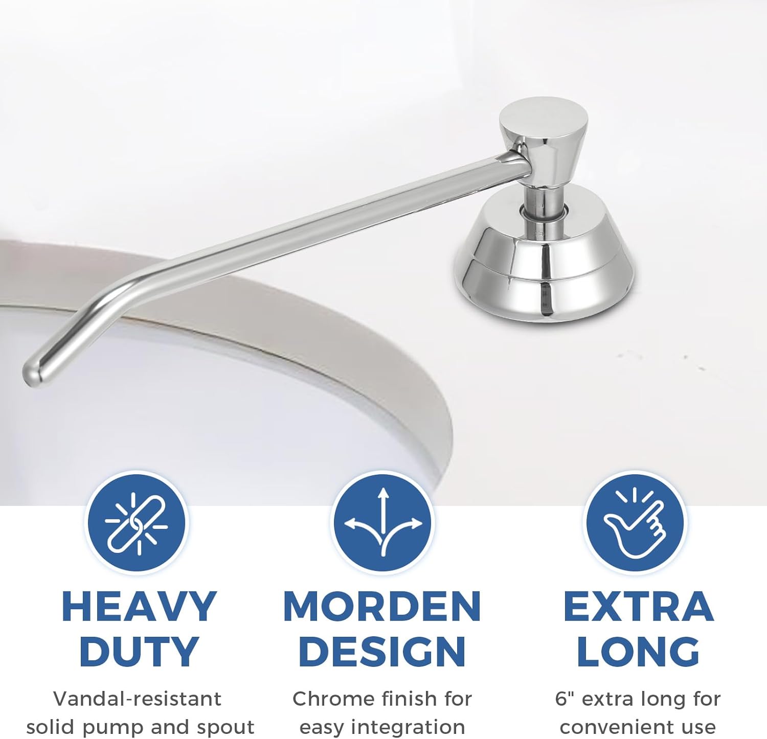 Heavy Duty Brass Countertop Liquid Soap Dispenser, Commercial Grade Top Fill Built-in Soap