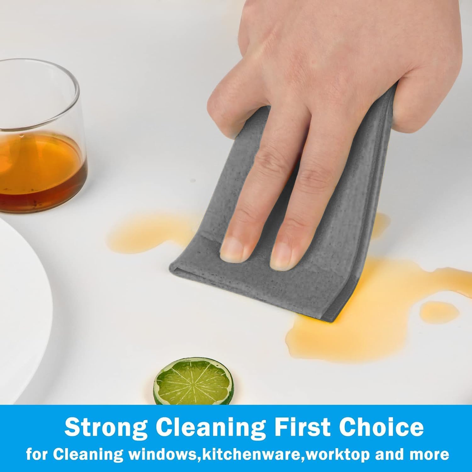 HOMEXCEL Swedish Dishcloths for Kitchen 10 Pack, Sponge Dish Cloth for Counters & Washing Dishes