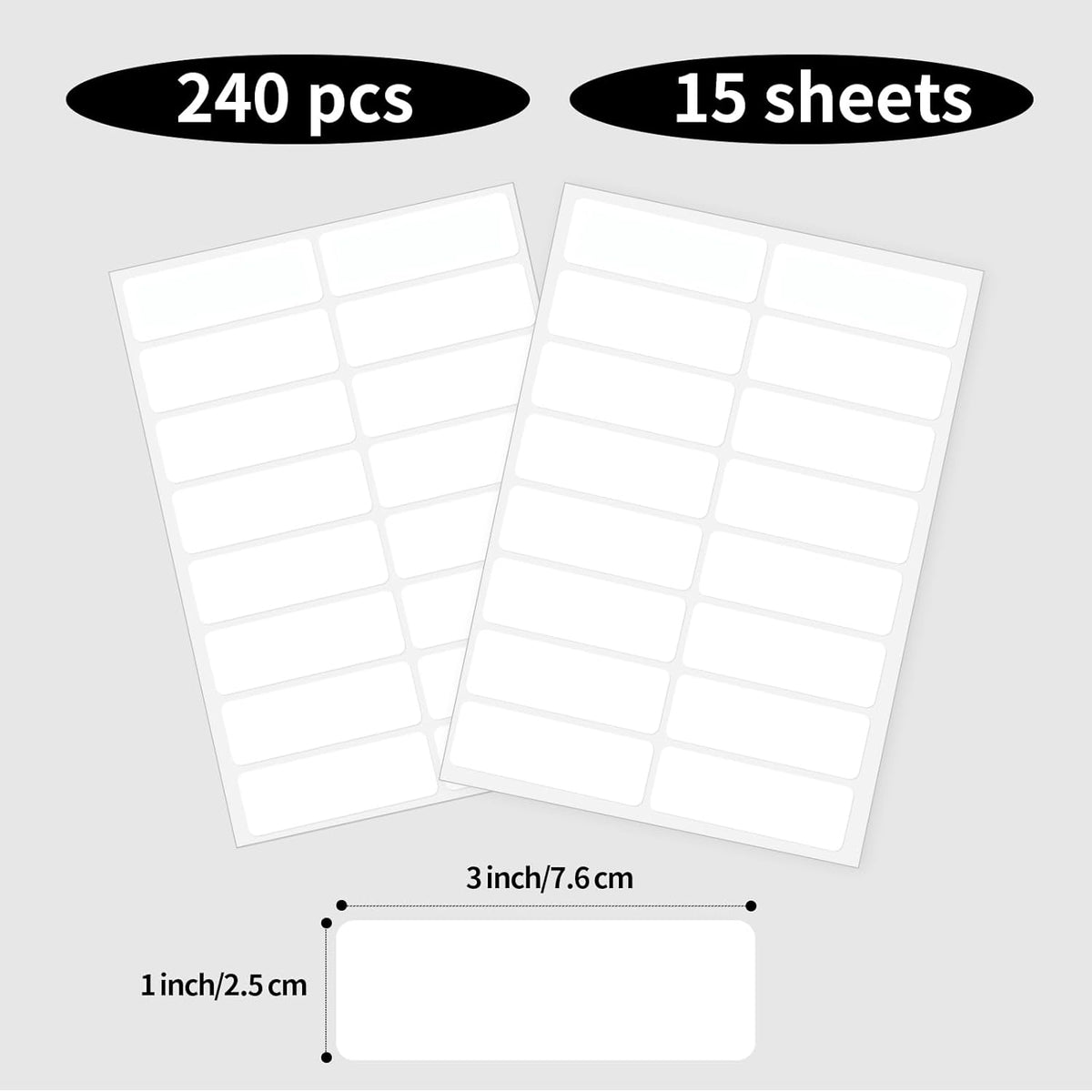 Blank Removable Labels, 1x3 Inch White Freezer Labels for Food Containers, Freezer Label to Write