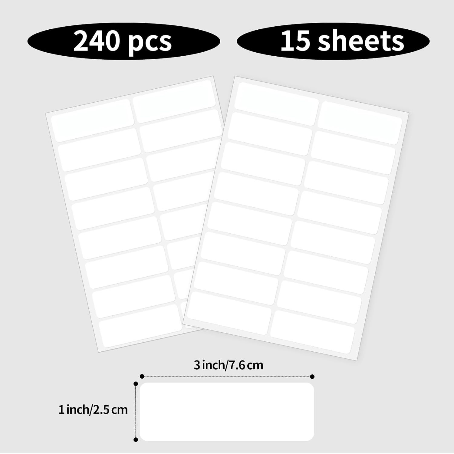 Blank Removable Labels, 1x3 Inch White Freezer Labels for Food Containers, Freezer Label to Write