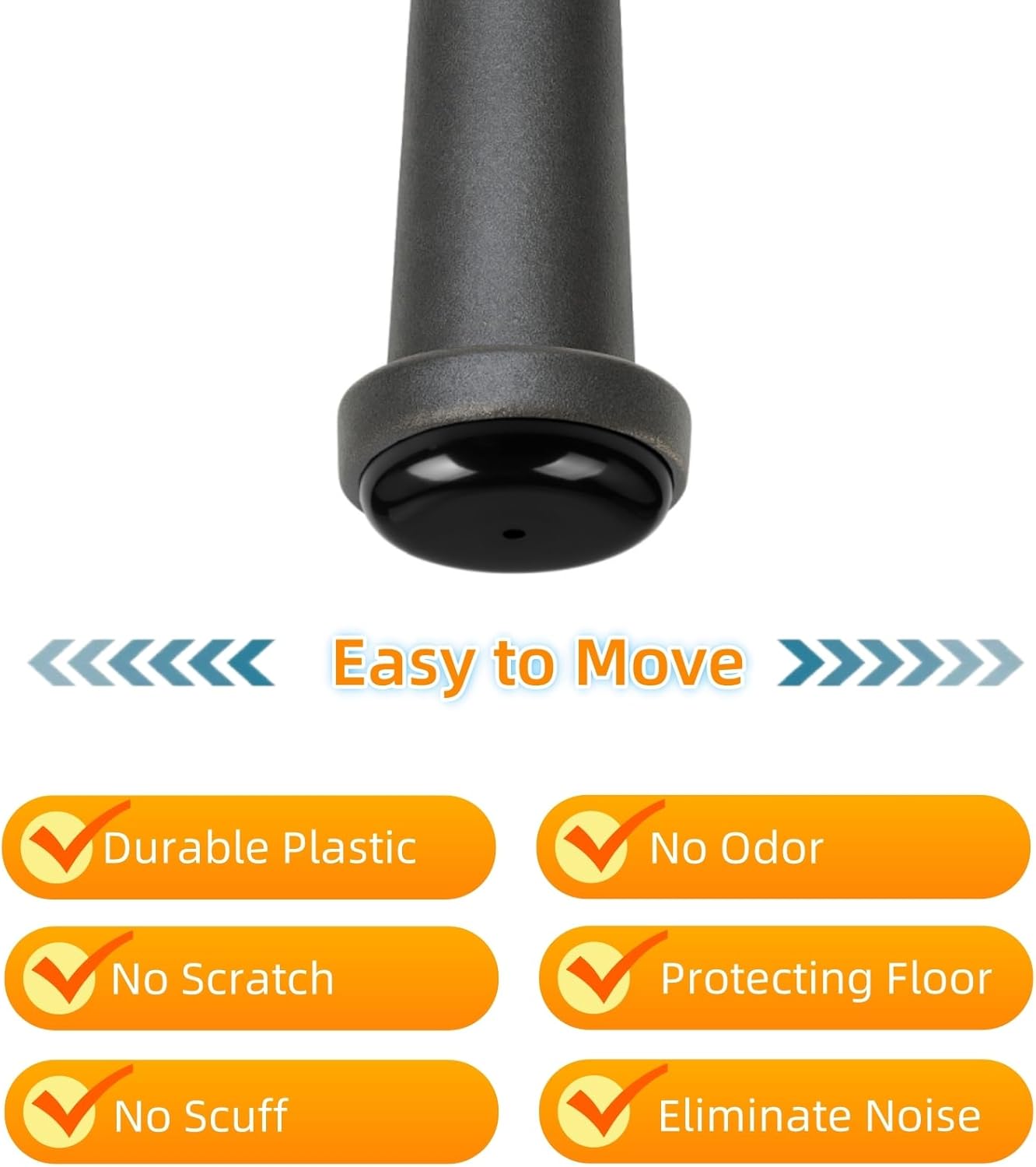 Wrought Iron Patio Furniture Feet Caps - Furnigear 1-1/2" Round Plastic Outdoor Chair Leg Caps