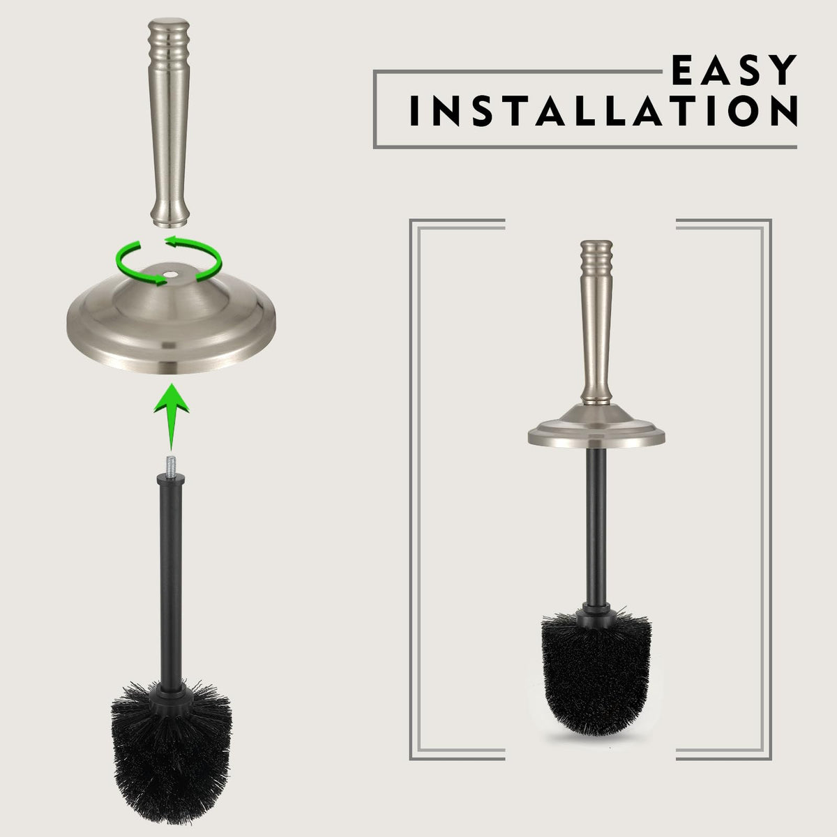 Hioflyme Stainless Steel Toilet Brush and Holder Set – view 5