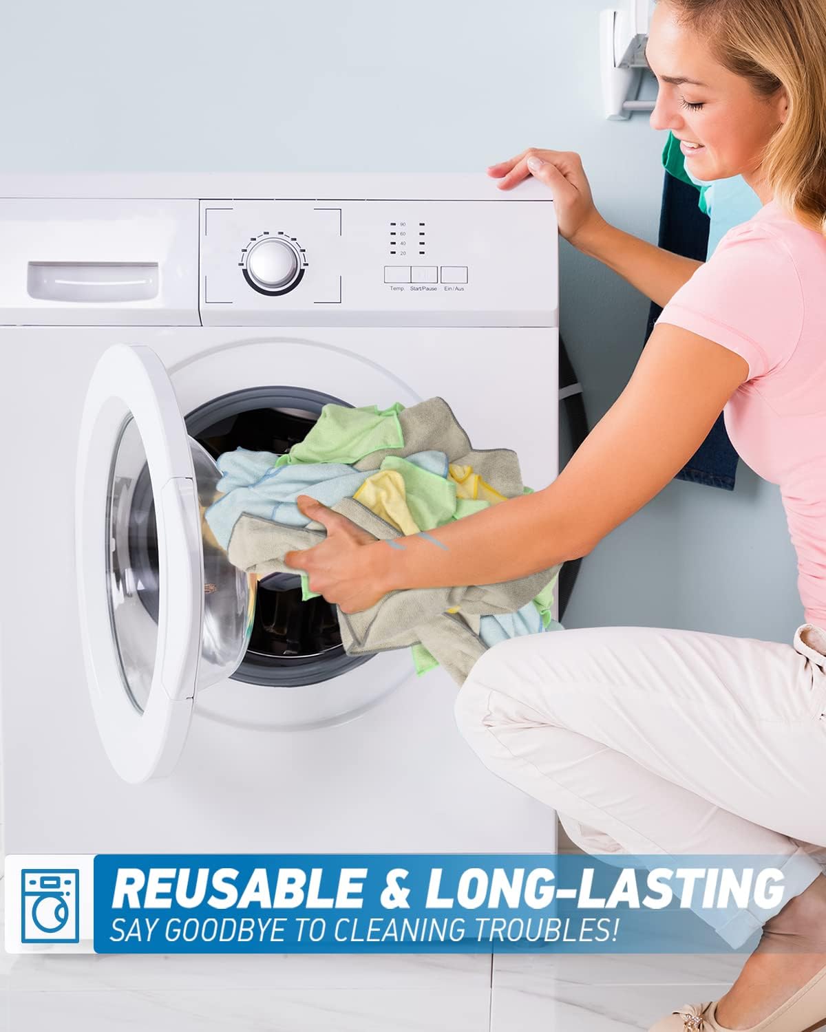 Microfiber Cleaning Cloth-24Pcs (13x13 inch) Ultra Soft Highly Absorbent Rags for