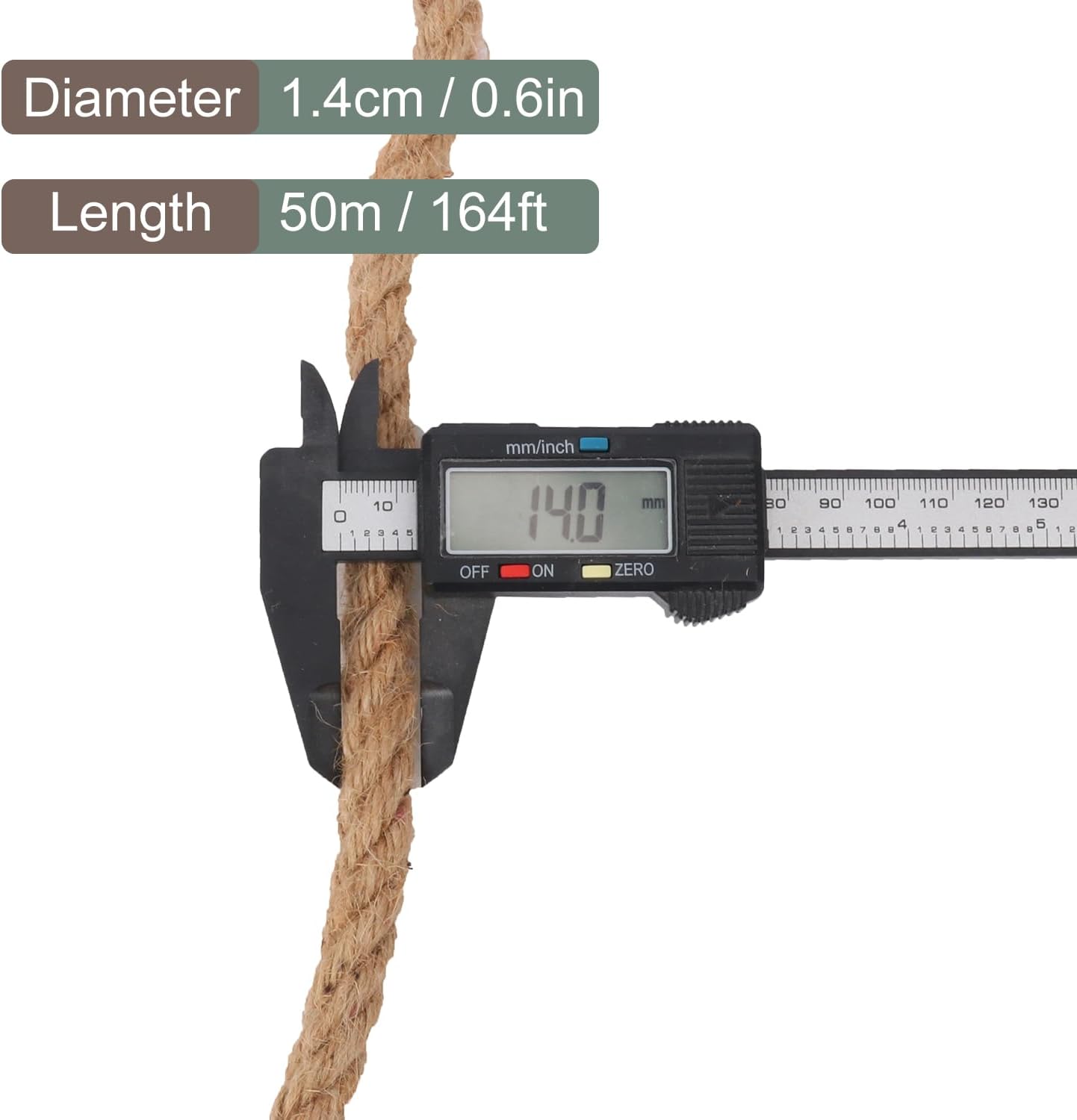 1/2 inch Hemp Rope, 164 Feet Twisted Manila Rope for Scratching Posts, Camping, Garden, Crafts, DIY