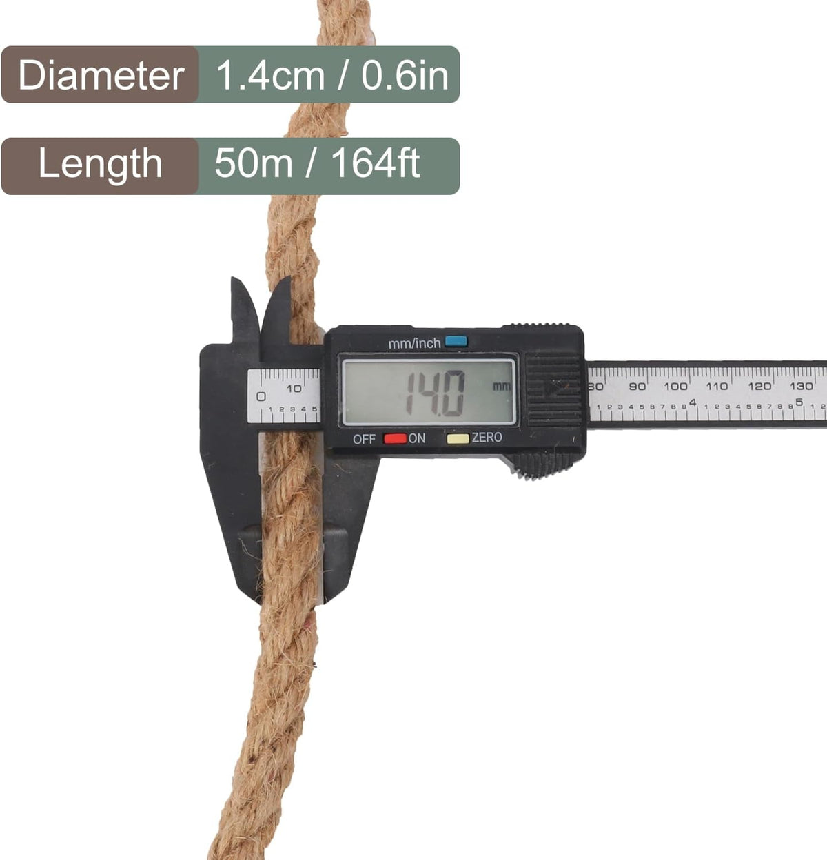 1/2 inch Hemp Rope, 164 Feet Twisted Manila Rope for Scratching Posts, Camping, Garden, Crafts, DIY