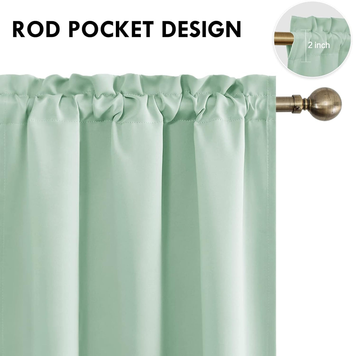 DWCN Blackout Curtains Room Darkening Thermal Insulated Bedroom Curtains Window Curtain Panels, 42