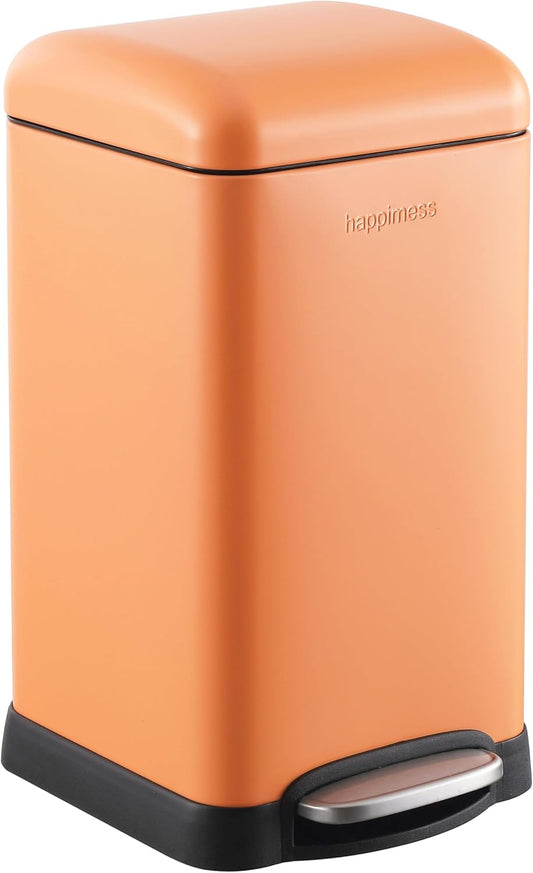 happimess HPM1012K Betty Retro Mini 3.2-Gallon Step-Open Trash Can, Carrot Cake,with Soft-Close