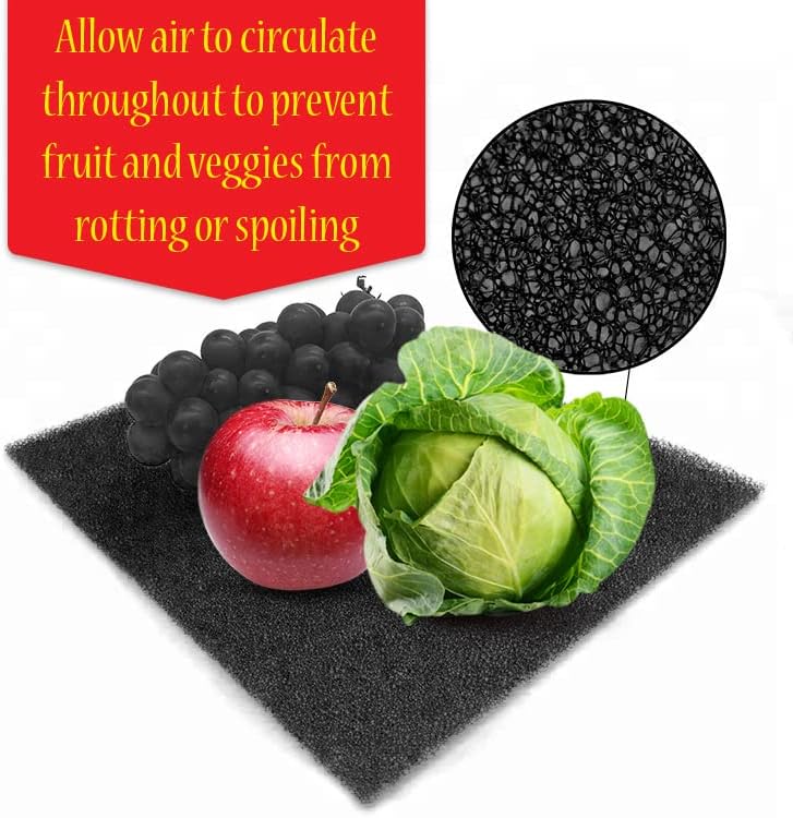 Dualplex® Fruit & Veggie Life Extender Liner for Fridge Refrigerator Drawers, 12x15 Inches (4 Pack)