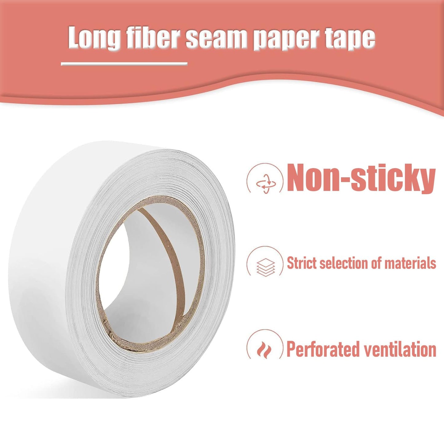 Drywall Paper Tape, 2” x 400 ft Ultra-Thin Fiber Paper Drywall Joint Tape for Seam Patch for Wall