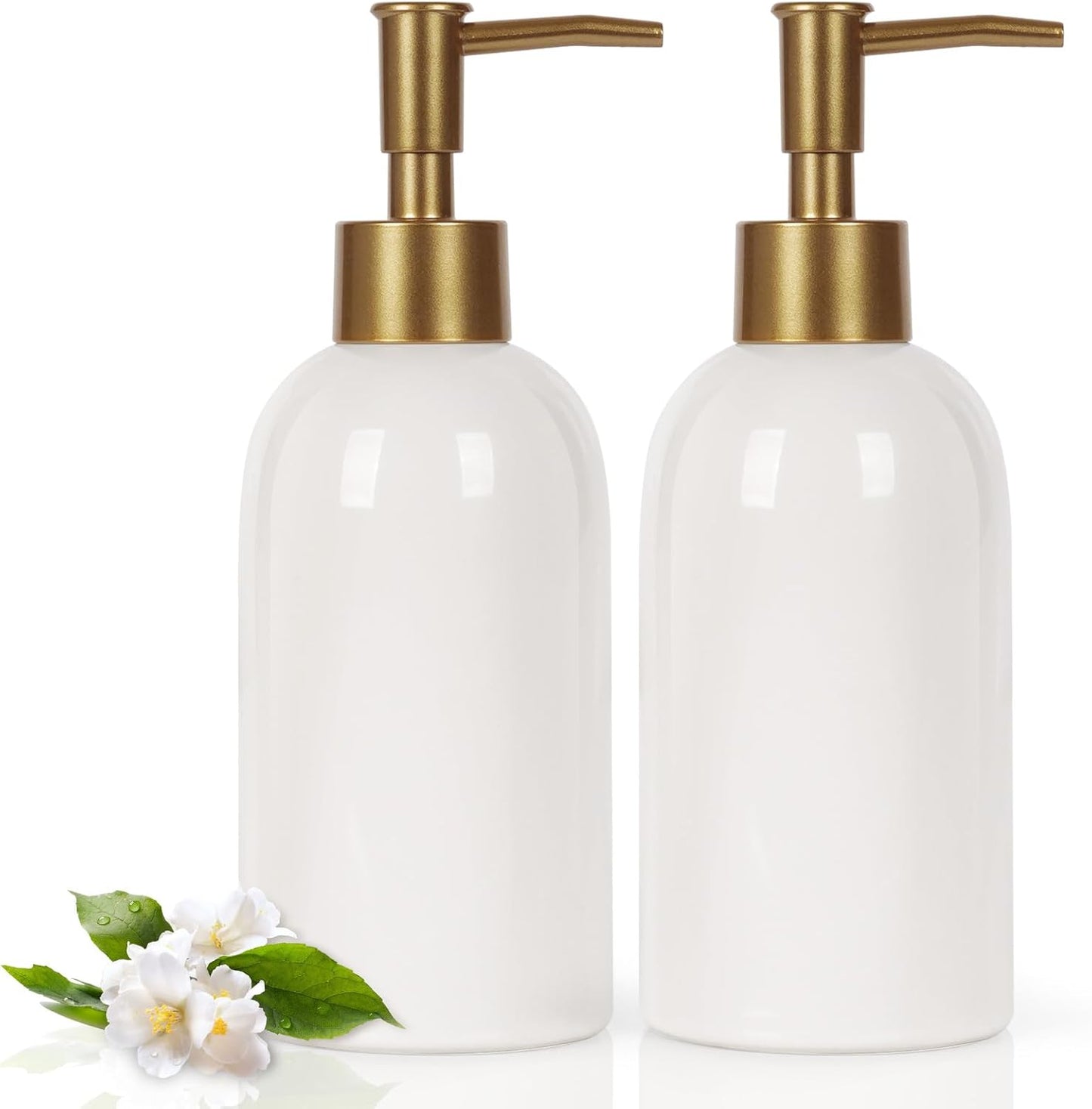 Natheeph 14OZ Ceramic Soap Dispenser Ceramic Soap Pump Dispenser Can Fill Liquid for
