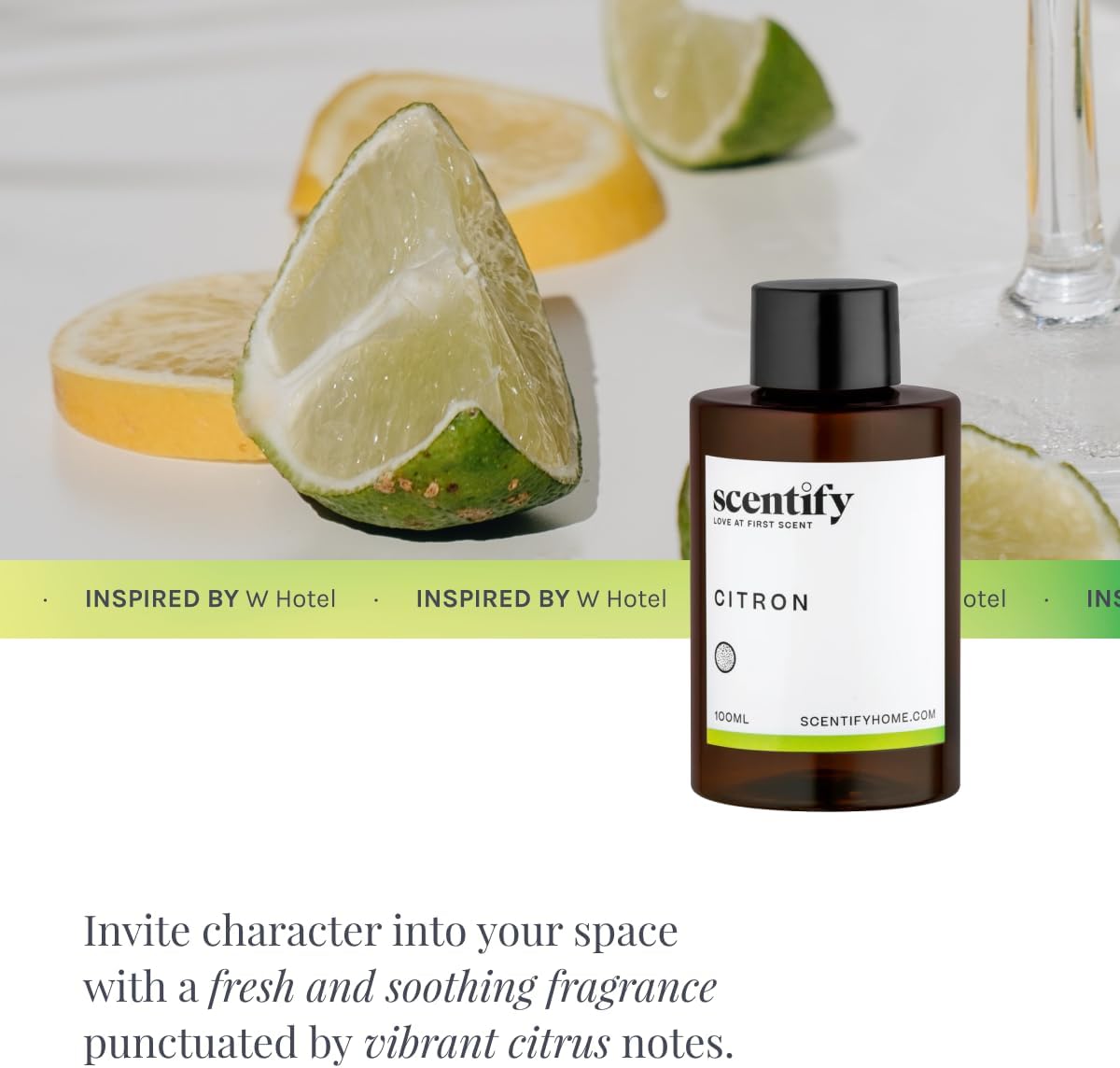 Scentify Citron Aroma Oil Refill Scent for Oil Diffusers - Lemon, Jasmine, Musk, Woods Scents