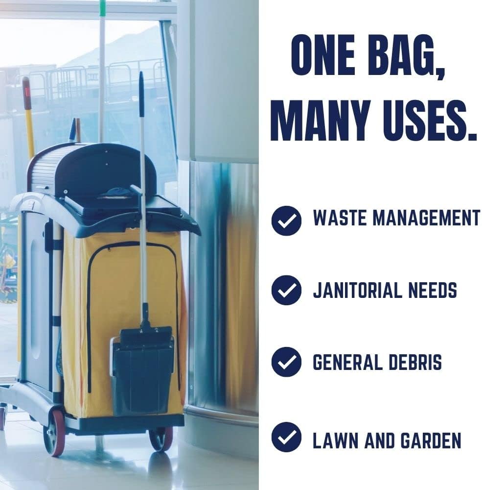 Plasticplace 20-30 Gallon Trash Bags │ 2.0 Mil │ Black Heavy Duty Garbage Can Liners │ 30" x 36"