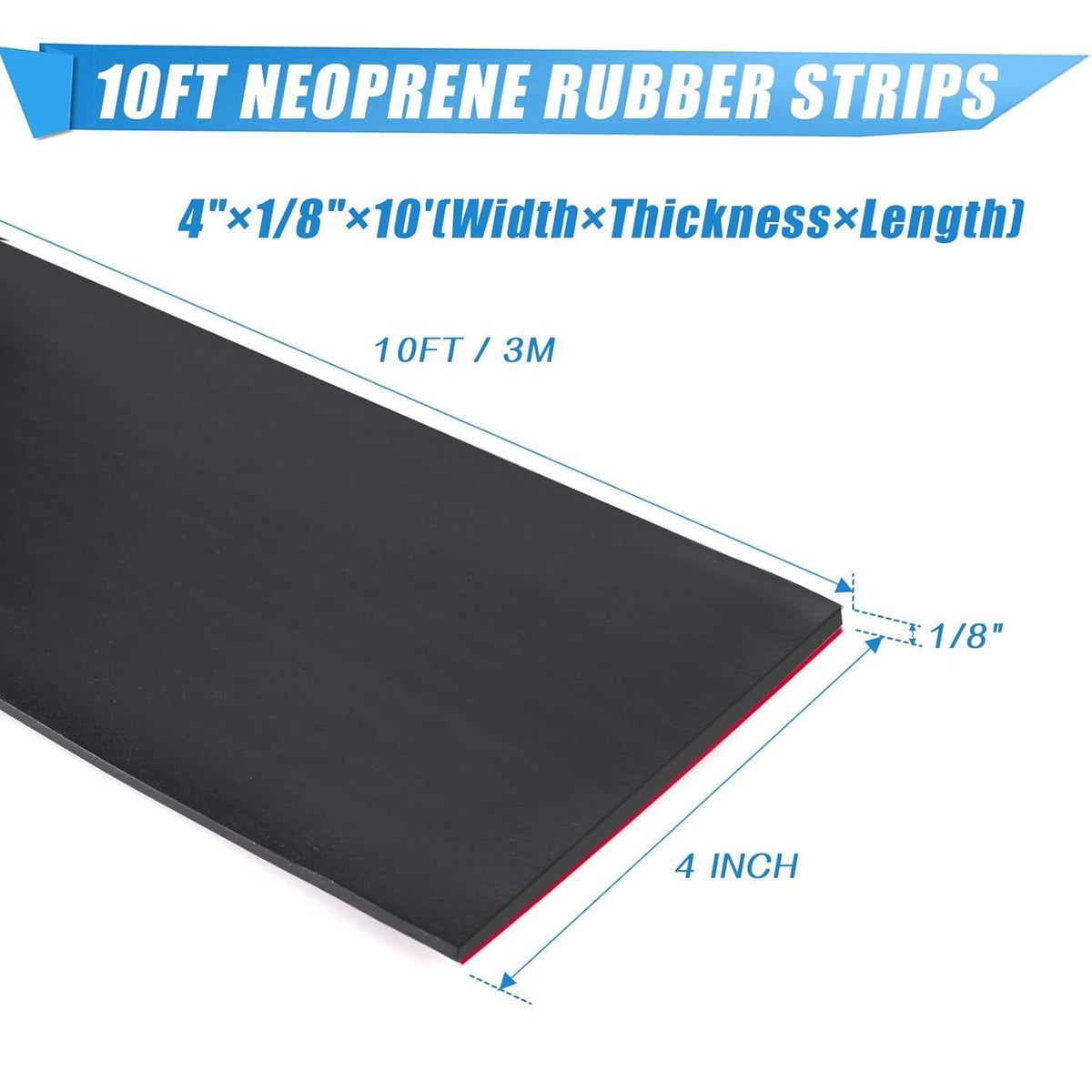 Adhesive Rubber Strips Neoprene Rubber Sheets, Rolls & Strips with Adhesive Backing Rubber Pads