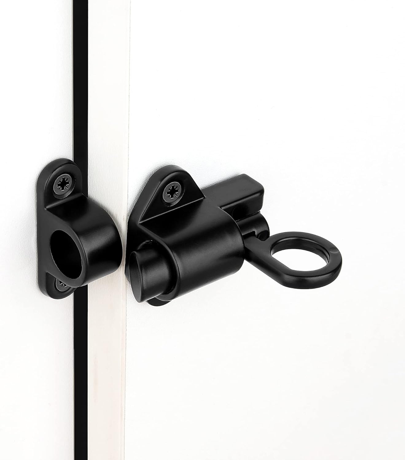 3 Packs Self-Closing Latches，Black Spring Door Lock，Resilient Bolt Latch Aluminum Alloy Safety