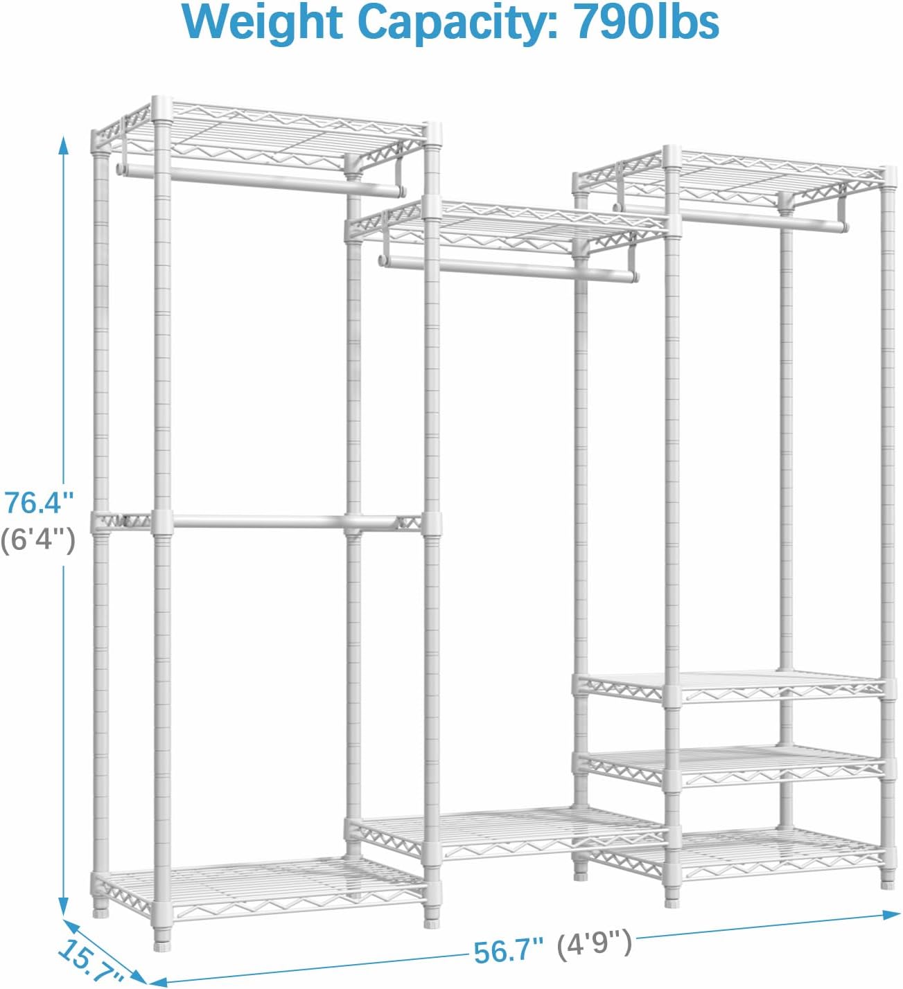 VIPEK V5 Medium Portable Closet Wardrobe Heavy Duty Clothes Rack, Freestanding Closet Metal