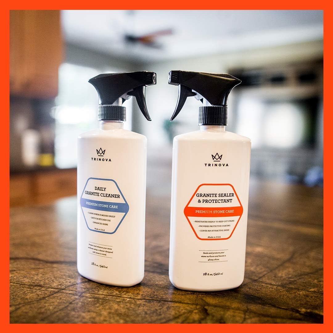 TriNova Granite Sealer & Protector Gallon Refill- Made in USA, Best Stone Polish, Protectant & Care