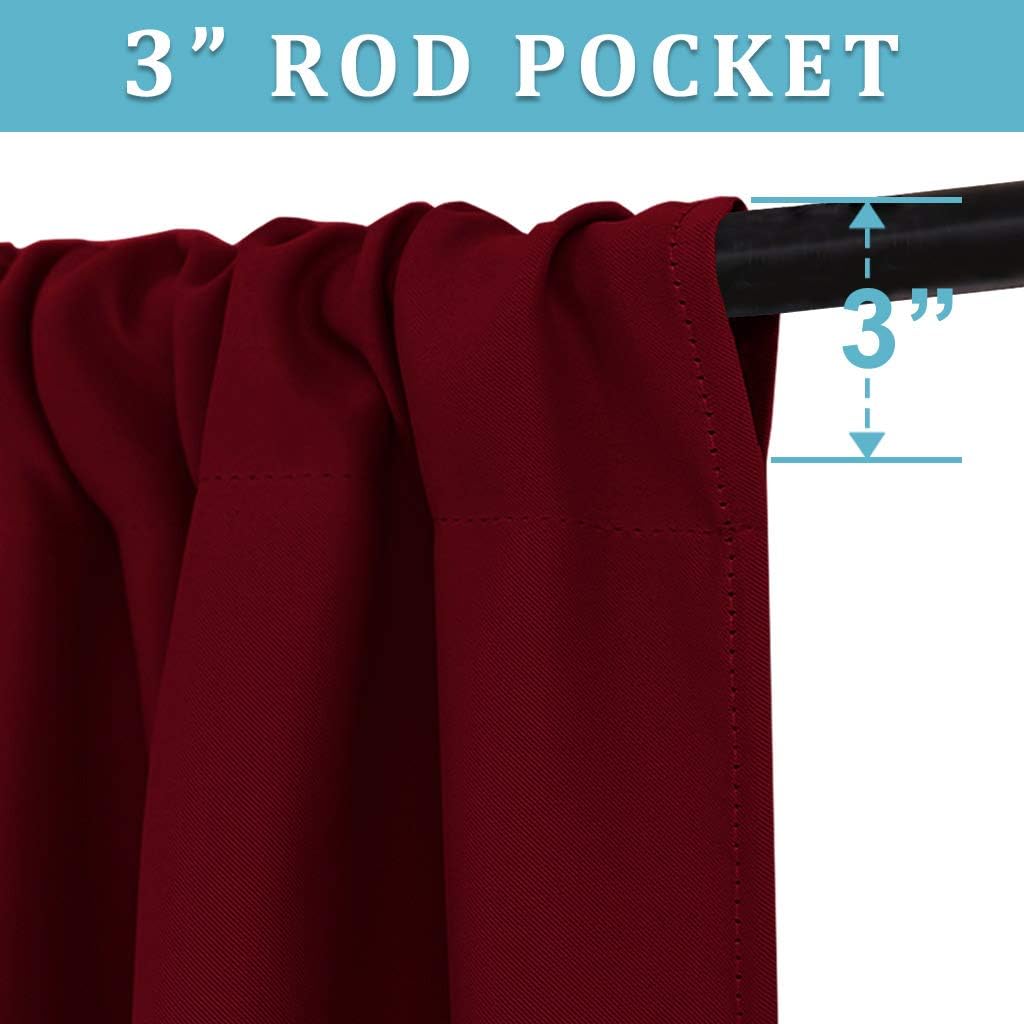 RYB HOME Curtains for Bedroom 63 inches Long, Blackout Thermal Insulating Window Treatment Drapes