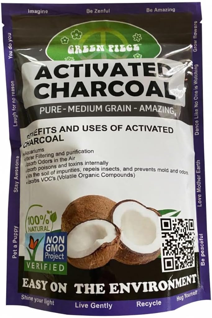 Green Piece® Activated Charcoal Pure - Medium Grain Air Purifying Bag - Kid/Pet Friendly Air/Water
