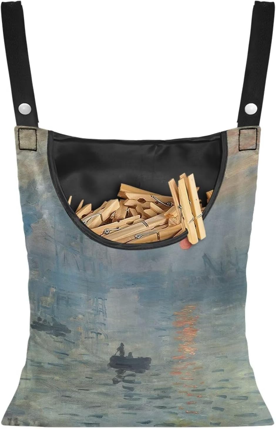 Heavy Duty Outdoor Clothespin Bag - Impression Sunrise Print Windproof & Water Repellent Hanging
