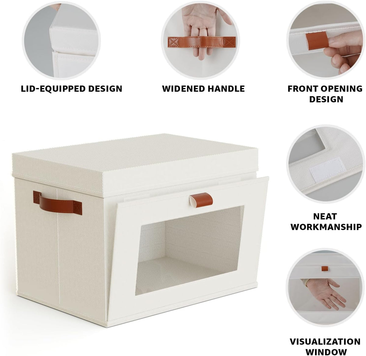 Large Storage Bins with Lids,Stackable&Collapsible Closet Storage Bins,Oxford Fabric Organizer Box