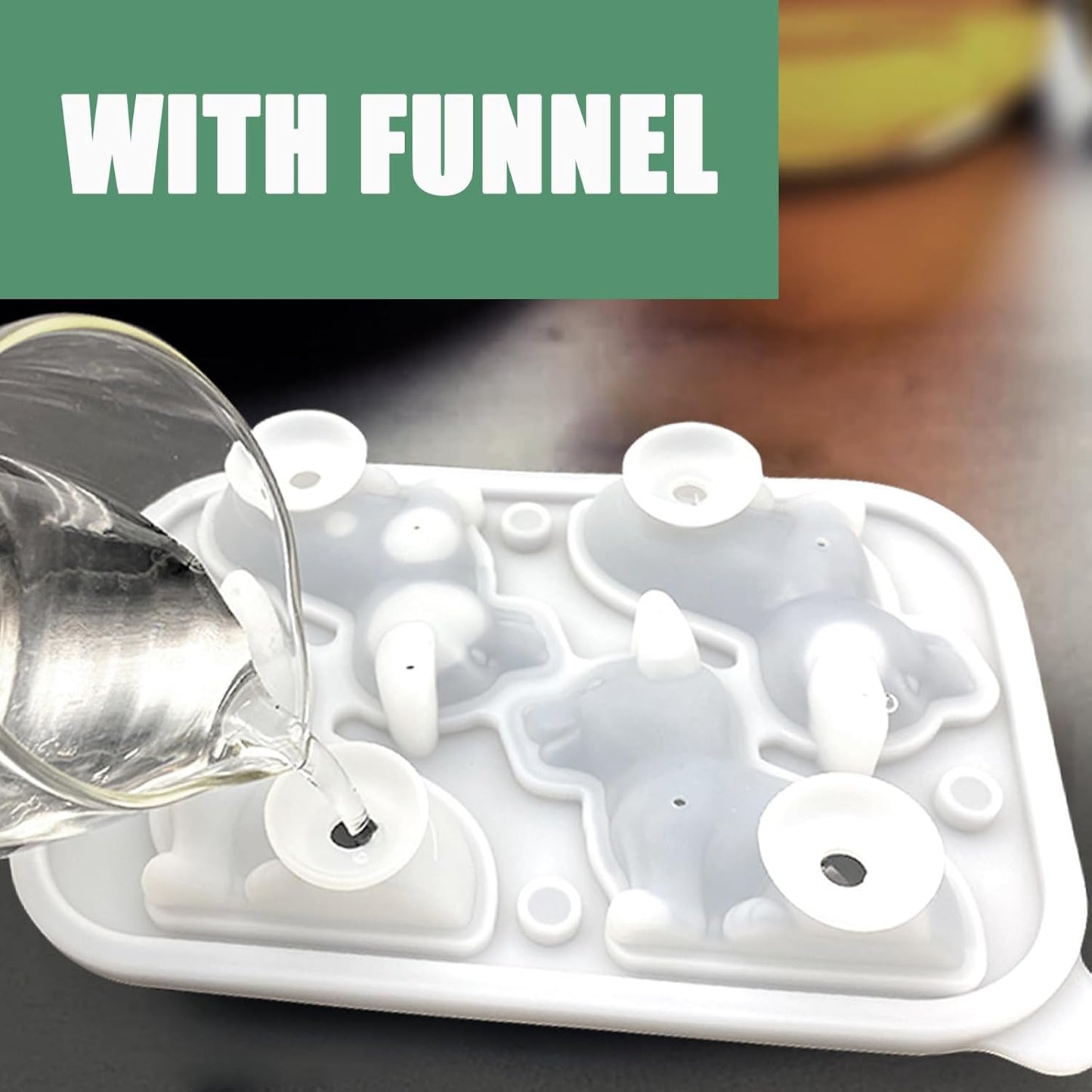 Corgi Dog gifts 3D Ice Cube Mold, Admaison Ice Cube Tray with Funnel for Cocktails, Bourbon,Brandy