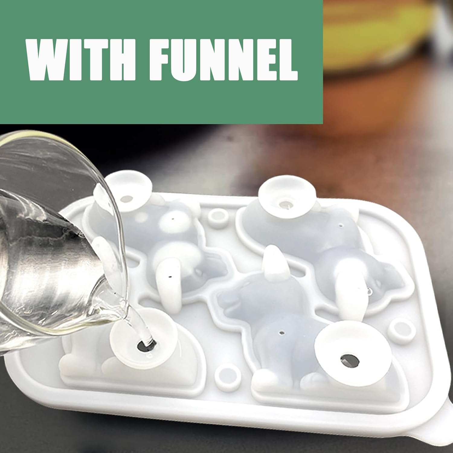 Corgi Dog gifts 3D Ice Cube Mold, Admaison Ice Cube Tray with Funnel for Cocktails, Bourbon,Brandy