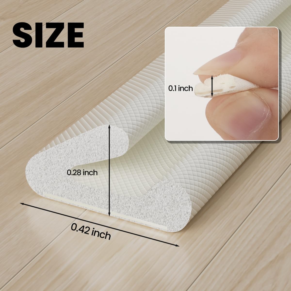 V Shape Foam Weather Stripping Door Frame Seal Strip 19.7FT White, Draft Stopper, Insulation