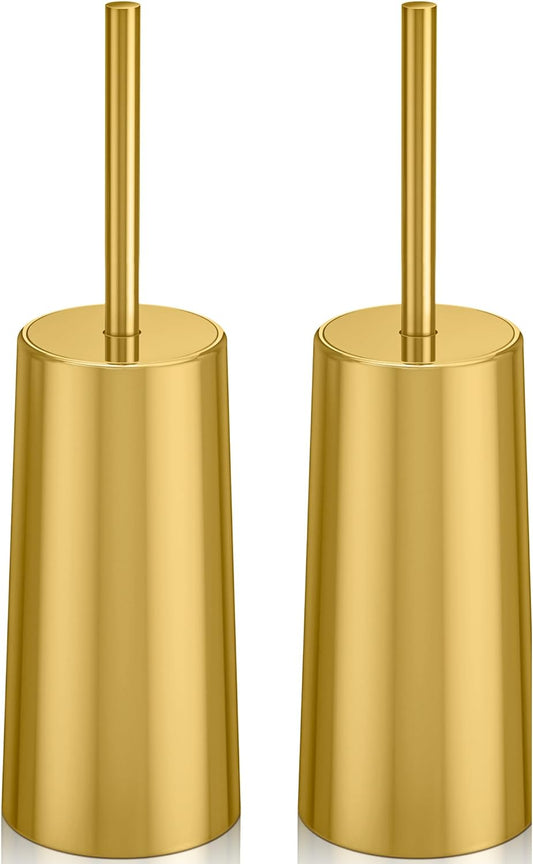 Toilet Brush and Holder, 2 Pack Toilet Brush Stainless Steel, Toilet Bowl Brush for Bathroom